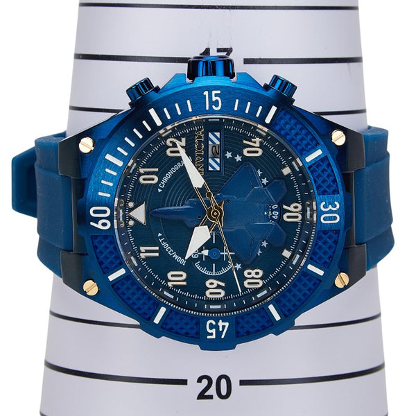 INVICTA AVIATOR 腕時計 39893 クオーツ ブルー文字盤 ステンレススチール ラバー メンズ 【中古】