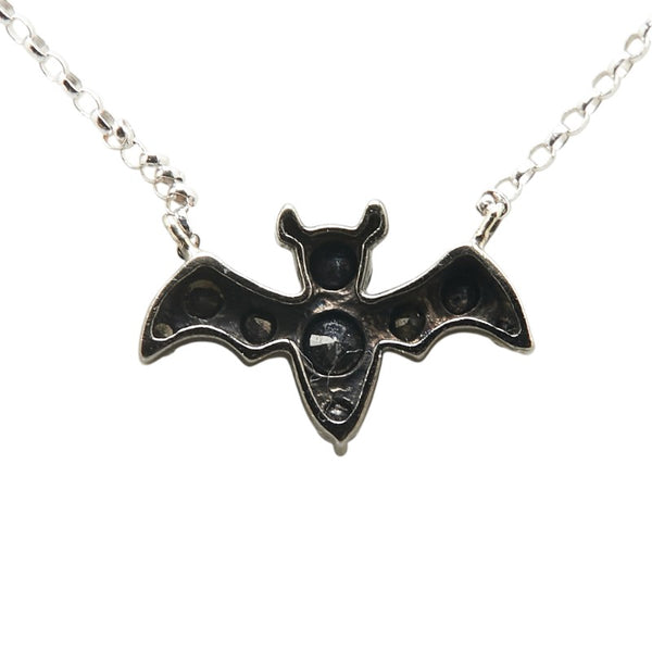 K10WG ホワイトゴールド ダイヤ コウモリ モチーフ ペンダントネックレス レディース 【中古】