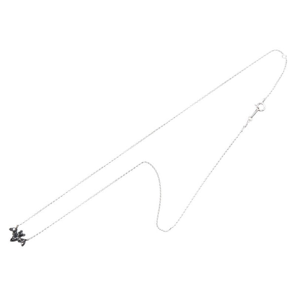 K10WG ホワイトゴールド ダイヤ コウモリ モチーフ ペンダントネックレス レディース 【中古】