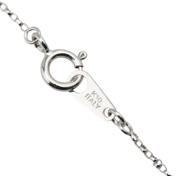 K10WG ホワイトゴールド ダイヤ コウモリ モチーフ ペンダントネックレス レディース 【中古】