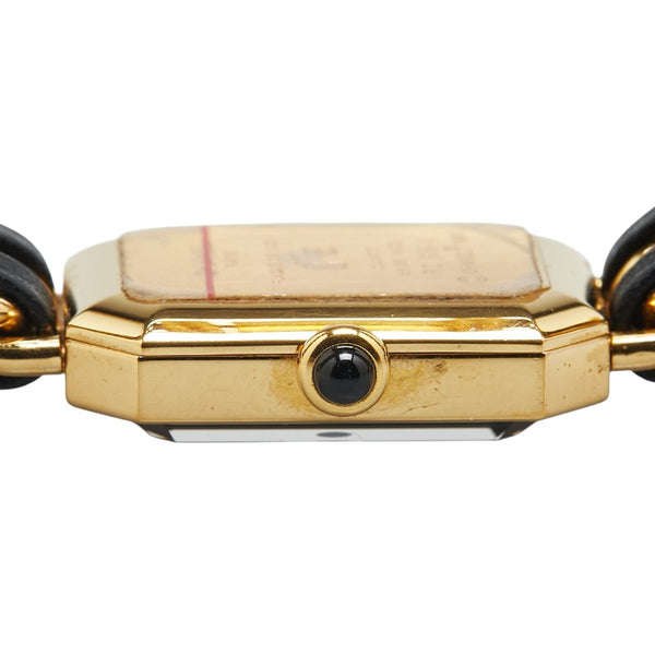 シャネル プルミエール 腕時計 不動 サイズ:L H0001 クオーツ ブラック文字盤 メッキ レザー レディース CHANEL 【中古】