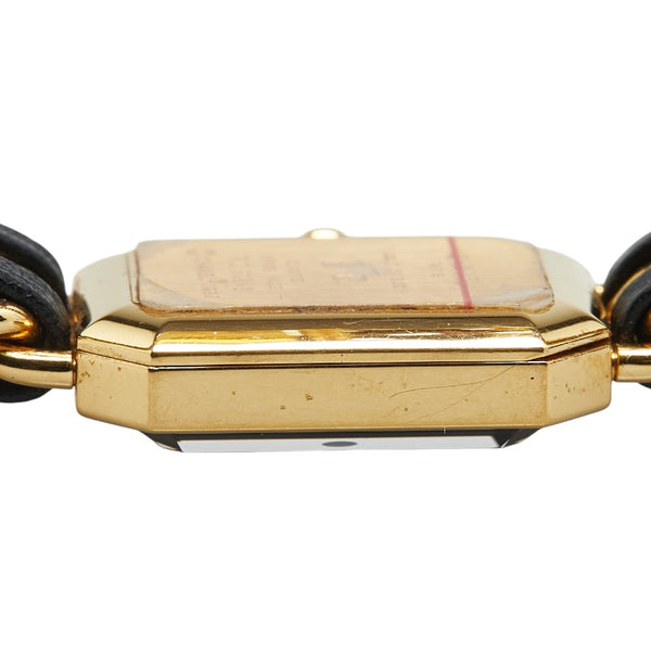 シャネル プルミエール 腕時計 不動 サイズ:L H0001 クオーツ ブラック文字盤 メッキ レザー レディース CHANEL 【中古】