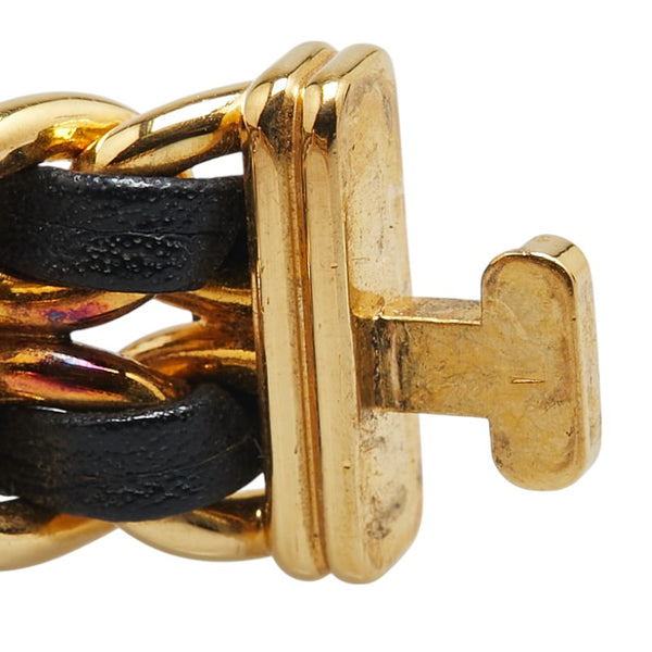 シャネル プルミエール 腕時計 不動 サイズ:L H0001 クオーツ ブラック文字盤 メッキ レザー レディース CHANEL 【中古】