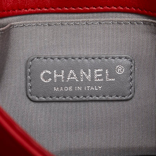 シャネル ボーイシャネル ココマーク ショルダーバッグ A67085 レッド ラムスキン ガルーシャ レディース CHANEL 【中古】