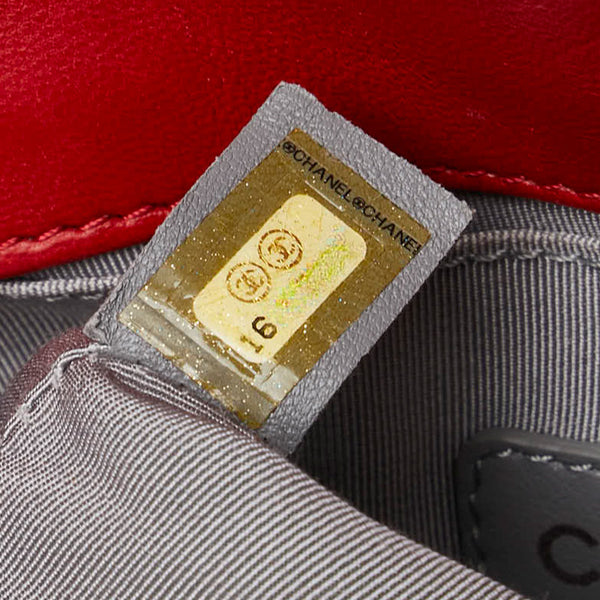 シャネル ボーイシャネル ココマーク ショルダーバッグ A67085 レッド ラムスキン ガルーシャ レディース CHANEL 【中古】