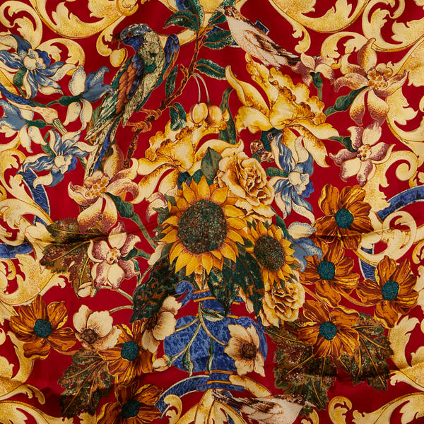 シャネル フラワー 花柄 スカーフ レッド マルチカラー レディース CHANEL 【中古】