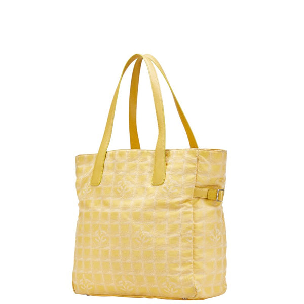 シャネル ニュートラベルライン ハンドバッグ トートバッグ イエロー ナイロン レザー レディース CHANEL 【中古】