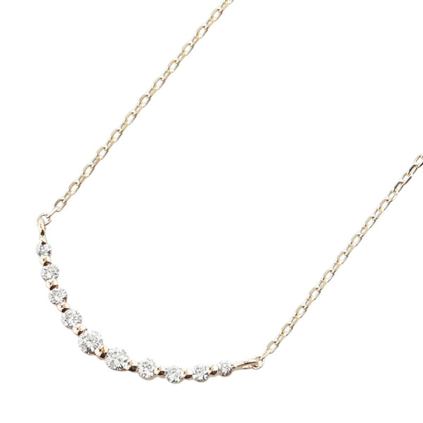 K10YG イエローゴールド ダイヤ ネックレス レディース 【中古】