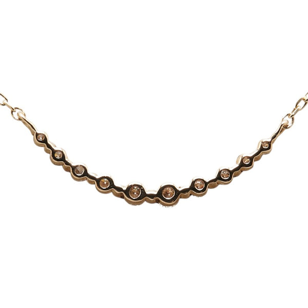 K10YG イエローゴールド ダイヤ ネックレス レディース 【中古】