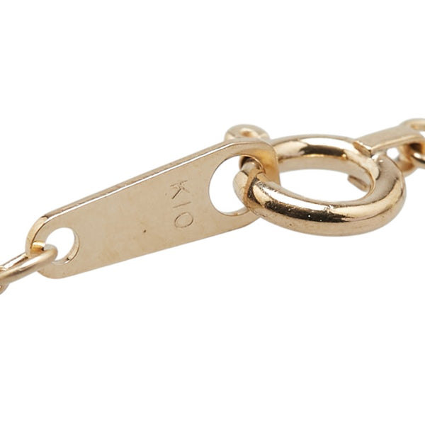 K10YG イエローゴールド ダイヤ ネックレス レディース 【中古】