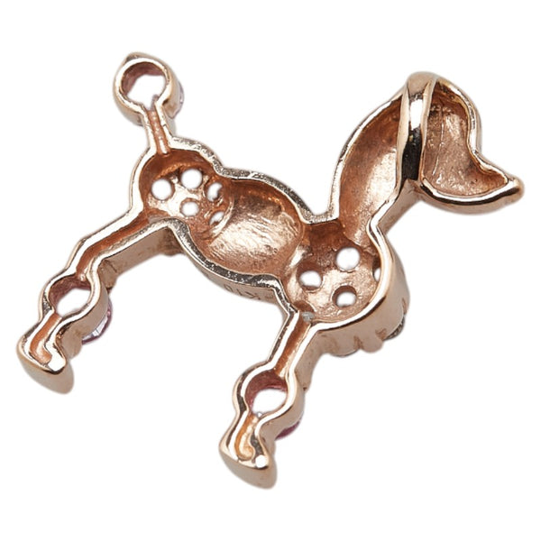 K10PG ピンクゴールド サファイア プードル モチーフ ペンダントトップ レディース 【中古】