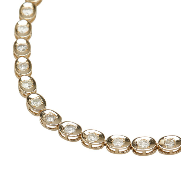 K10YG イエローゴールド ダイヤ1.00ct テニスチェーン ブレスレット レディース 【中古】