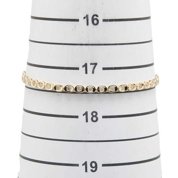 K10YG イエローゴールド ダイヤ1.00ct テニスチェーン ブレスレット レディース 【中古】