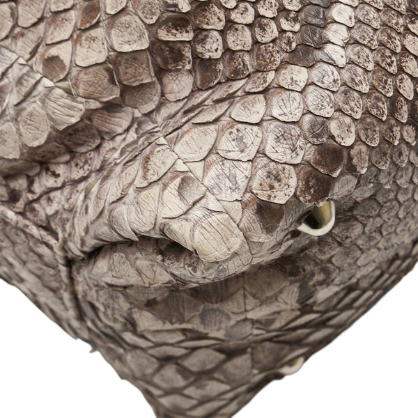 BORELLI P ボレッリピエリナ ハンドバッグ ショルダーバッグ 2WAY グレー ブラウン パイソン レザー レディース 【中古】