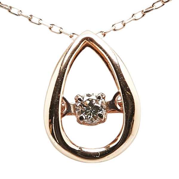 K10PG ピンクゴールド ダイヤ0.05 ペンダントネックレス レディース 【中古】