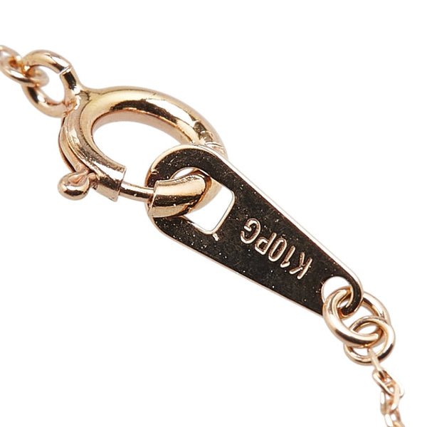 K10PG ピンクゴールド ダイヤ0.05 ペンダントネックレス レディース 【中古】