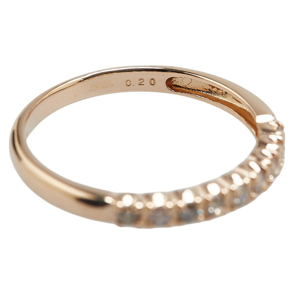 K14PG ピンクゴールド ダイヤ0.20ct 一文字 リング 指輪 レディース 12号 【中古】