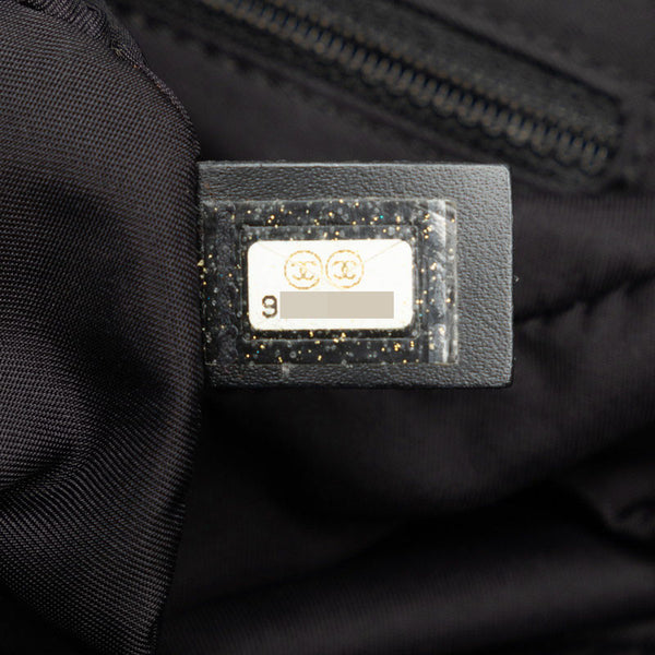 シャネル ニュートラベルラインPM トートバッグ ハンドバッグ ブラウン ブラック ナイロン レザー レディース CHANEL 【中古】