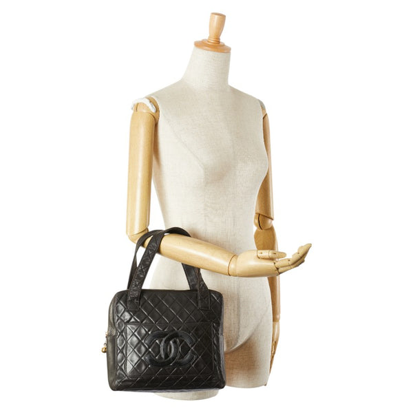 シャネル マトラッセ ココマーク ゴールド金具 ハンドバッグ ブラック ラムスキン レディース CHANEL 【中古】