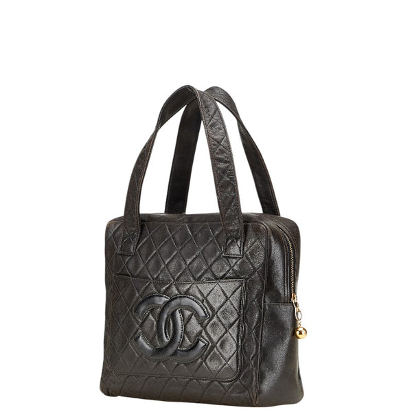 シャネル マトラッセ ココマーク ゴールド金具 ハンドバッグ ブラック ラムスキン レディース CHANEL 【中古】