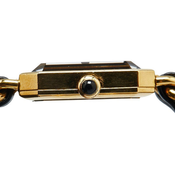 シャネル プルミエール 腕時計 H0001 クオーツ ブラック文字盤 メッキ レザー レディース CHANEL 【中古】