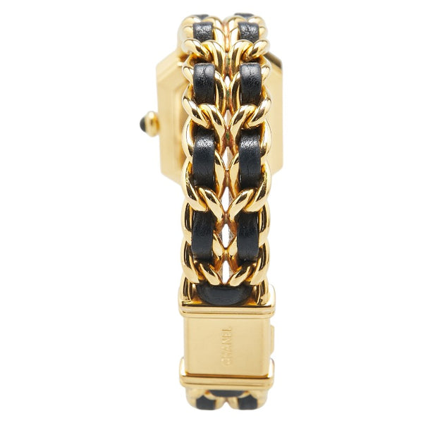 シャネル プルミエール 腕時計 サイズ:L H0001 クオーツ ブラック文字盤 ステンレススチール レザー レディース CHANEL 【中古】