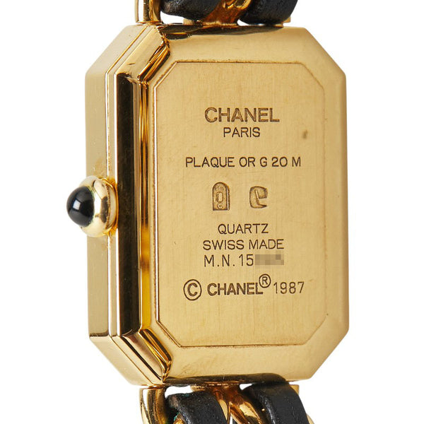 シャネル プルミエール 腕時計 サイズ:L H0001 クオーツ ブラック文字盤 ステンレススチール レザー レディース CHANEL 【中古】