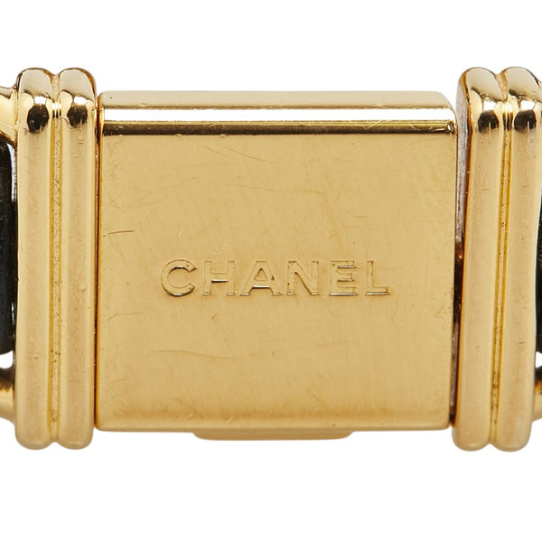 シャネル プルミエール 腕時計 サイズ:L H0001 クオーツ ブラック文字盤 ステンレススチール レザー レディース CHANEL 【中古】