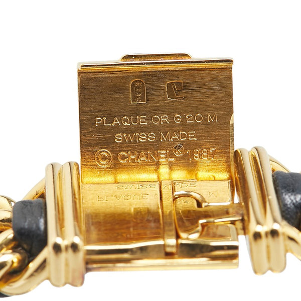 シャネル プルミエール 腕時計 サイズ:L H0001 クオーツ ブラック文字盤 ステンレススチール レザー レディース CHANEL 【中古】