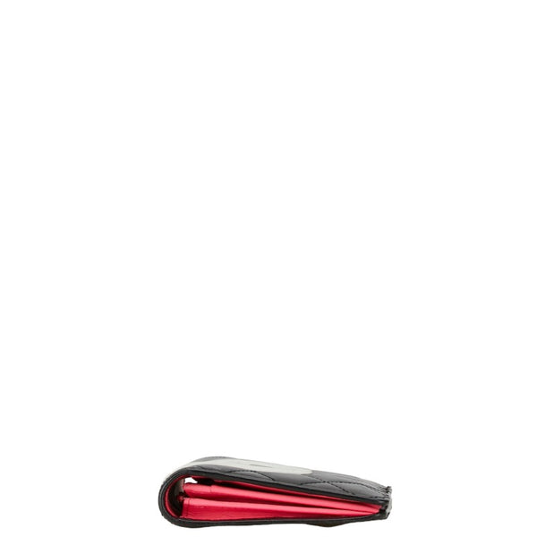 シャネル マトラッセ カンボンライン ココマーク 長財布 ブラック ホワイト ラムスキン レディース CHANEL 【中古】