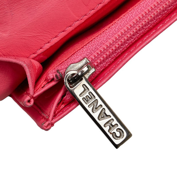 シャネル マトラッセ カンボンライン ココマーク 長財布 ブラック ホワイト ラムスキン レディース CHANEL 【中古】