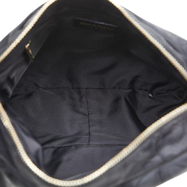 シャネル ニュートラベルライン ワンショルダーバッグ ブラック キャンバス レザー レディース CHANEL 【中古】