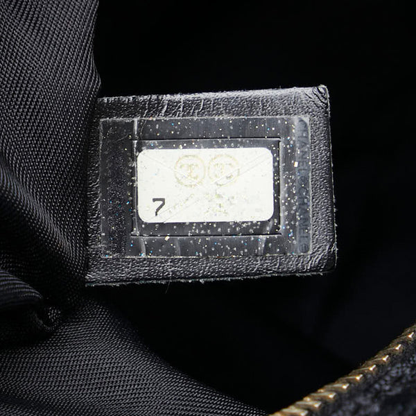 シャネル ニュートラベルライン ワンショルダーバッグ ブラック キャンバス レザー レディース CHANEL 【中古】