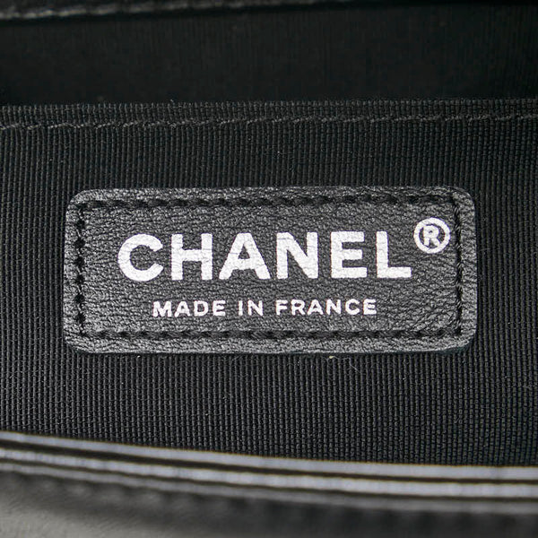 シャネル ボーイシャネル25 チェーン ショルダーバッグ ブラック レザー レディース CHANEL 【中古】