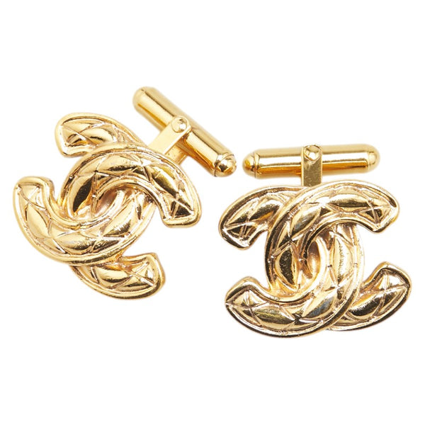 シャネル マトラッセ ココマーク カフス ゴールド メッキ メンズ CHANEL 【中古】