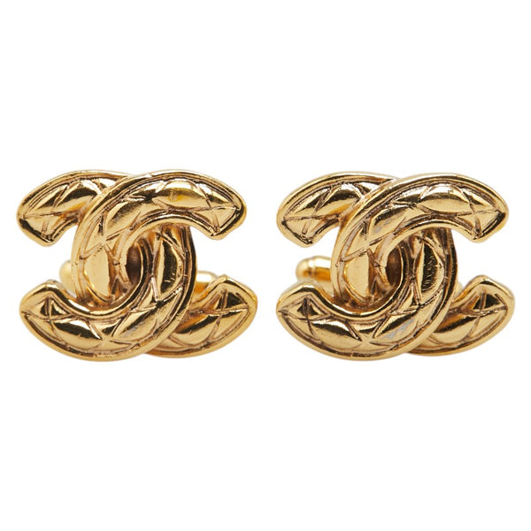 シャネル マトラッセ ココマーク カフス ゴールド メッキ メンズ CHANEL 【中古】