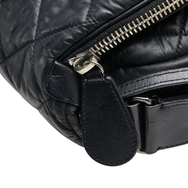 シャネル マトラッセ コココクーン メッセンジャーバッグ ショルダーバッグ ブラック レザー レディース CHANEL 【中古】