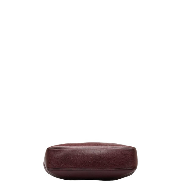 シャネル ビッグココマーク トートバッグ ワインレッド キャビアスキン レディース CHANEL 【中古】