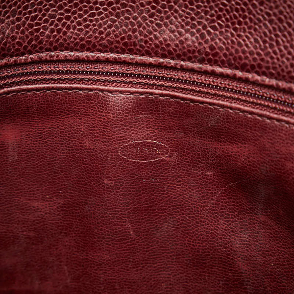 シャネル ビッグココマーク トートバッグ ワインレッド キャビアスキン レディース CHANEL 【中古】