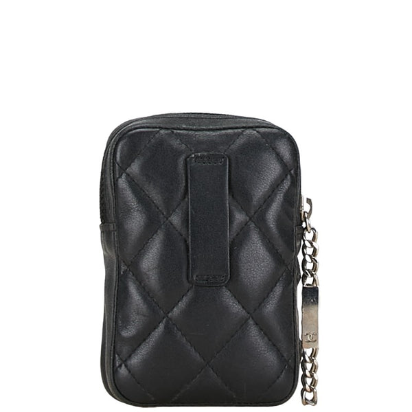 シャネル マトラッセ カンボンライン シガレットケース 小物入れ ブラック レザー レディース CHANEL 【中古】