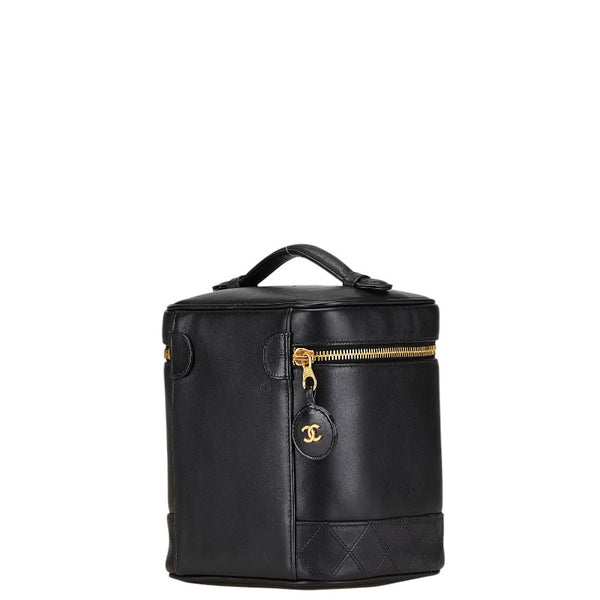 シャネル ビコローレ ココマーク バニティバッグ ブラック レザー レディース CHANEL 【中古】