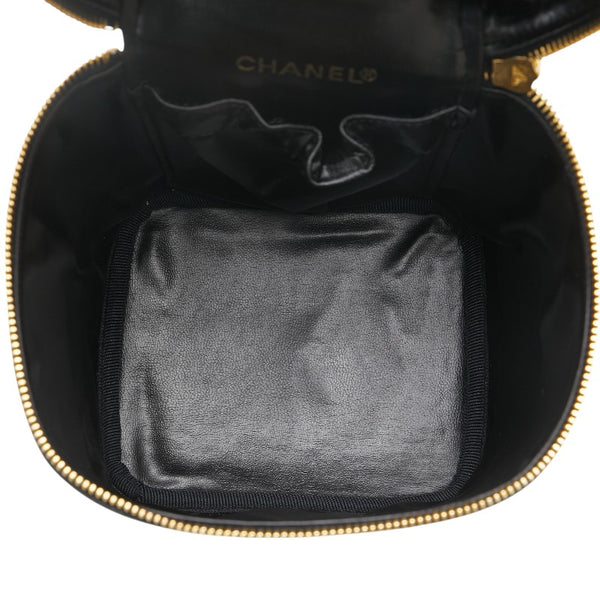 シャネル ビコローレ ココマーク バニティバッグ ブラック レザー レディース CHANEL 【中古】