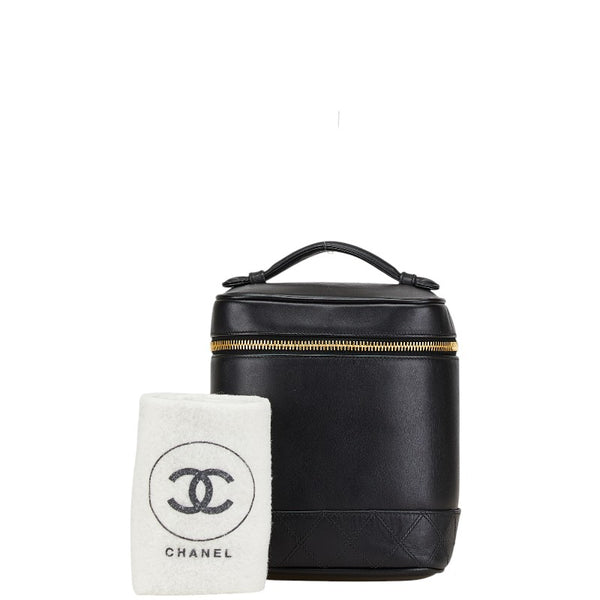 シャネル ビコローレ ココマーク バニティバッグ ブラック レザー レディース CHANEL 【中古】