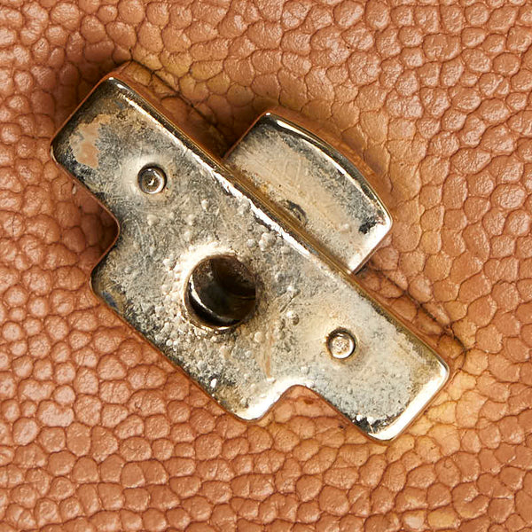 シャネル ハーフココ  斜め掛け チェーン ショルダーバッグ オレンジ ベージュ キャビアスキン レディース CHANEL 【中古】