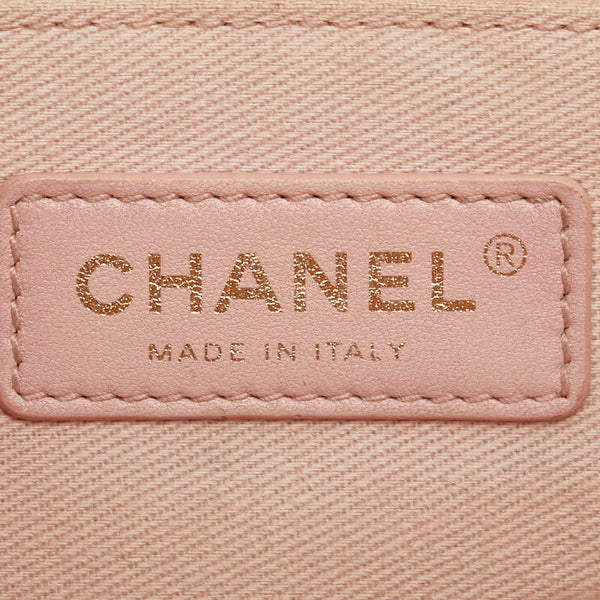 シャネル ハーフココ  斜め掛け チェーン ショルダーバッグ オレンジ ベージュ キャビアスキン レディース CHANEL 【中古】