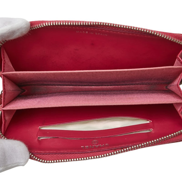 シャネル ブリリアント マトラッセ ココマーク 長財布 ピンク エナメル レディース CHANEL 【中古】