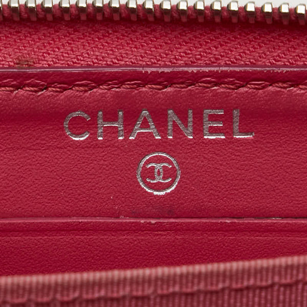 シャネル ブリリアント マトラッセ ココマーク 長財布 ピンク エナメル レディース CHANEL 【中古】