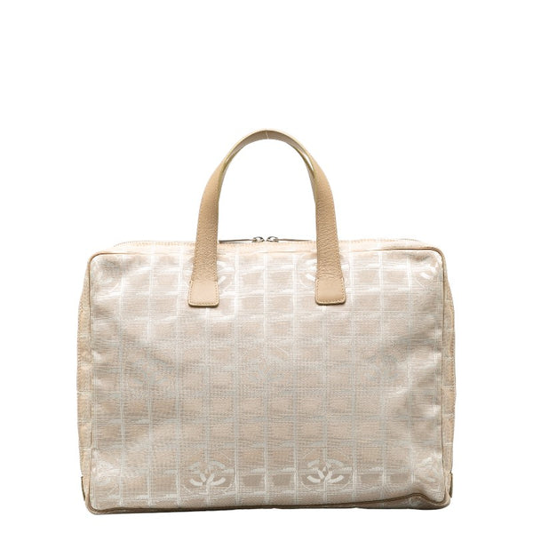 シャネル ニュートラベルライン ハンドバッグ ビジネスバッグ ブリーフケース ベージュ キャンバス レザー レディース CHANEL 【中古】