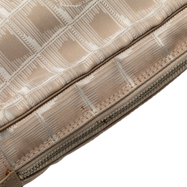 シャネル ニュートラベルライン ハンドバッグ ビジネスバッグ ブリーフケース ベージュ キャンバス レザー レディース CHANEL 【中古】