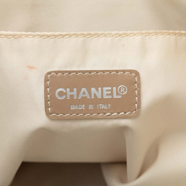 シャネル ニュートラベルライン ハンドバッグ ビジネスバッグ ブリーフケース ベージュ キャンバス レザー レディース CHANEL 【中古】